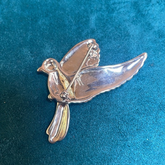 Blue and Green Flying Bird Brooch - Picture 3 of 5